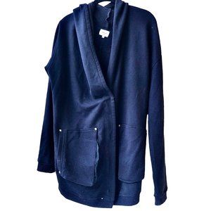 Wilfred Black Cocoon Cardigan Sweater Jacket Zip Comfy Cotton